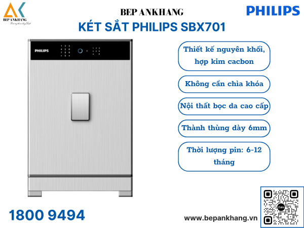 Két Sắt Philips SBX701 - 6B0 - 105KG Màu xám